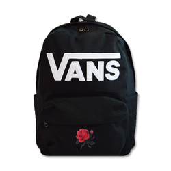 Vans New Skool 18 l Backpack black VN000628BLK1 + Custom Big Rose