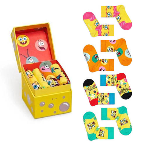 Happy Socks x SpongeBob Giftbox 4-pack Kids - XKBOB09-0100