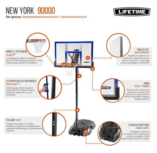 Lifetime New York 90000 Portable Basketball Sysytem