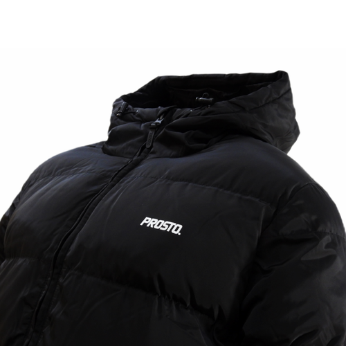 Men's black winter jacket with a hood Prosto Winter Adament - KL242MOUT2052