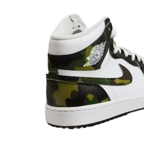 Men's sports sneakers Air Jordan 1 High Golf Camo white green - DQ0660-300