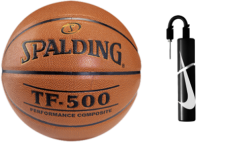 Spalding Basketball NBA TF-500 míč - 3001503010 + Nike Essential Dual Action Ball Pump 