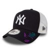 New Era MLB New York Yankees Clean A Frame Trucker Cap Custom Rose - 11588489