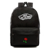 VANS Realm Backpack VN0A3UI6BLK + VANS Benched Bag + Custom Red Rose