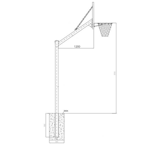 Zestaw kosz do koszykówki Romisport certyfikatem wysięg 120cm komplet