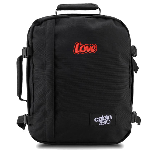 CabinZero Classic 2w1 28L Backpack black + Custom Roses