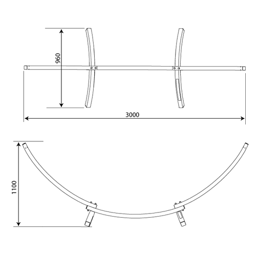 Galvanized steel garden hammock frame K-Sport - KSOZ017/2