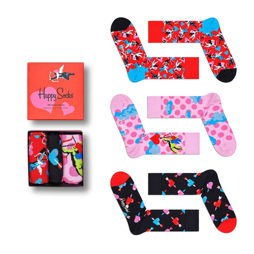Happy Socks 3-pak I Love You Ponožky - XLOV08-4400