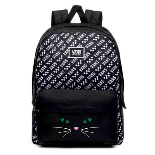 Vans Realm Black-Brand Striper Batoh - VN0A3UI7W07 - Custom Cat