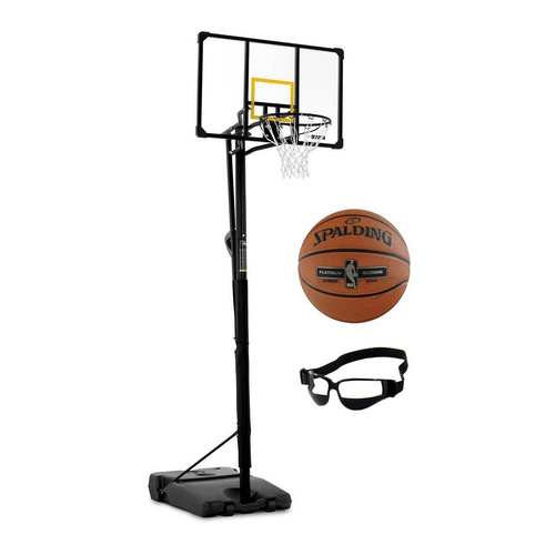 Basketball set 230-305 cm + Spalding NBA Platinum Streetball Outdoor Basketball + Dribble Specs No Look Basketball Eye Glass Goggles