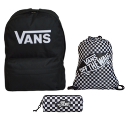 Vans Old Skool Print Backpack Black - VN000H50BLK1 + Vans Benched Bag + Pencil Pouch